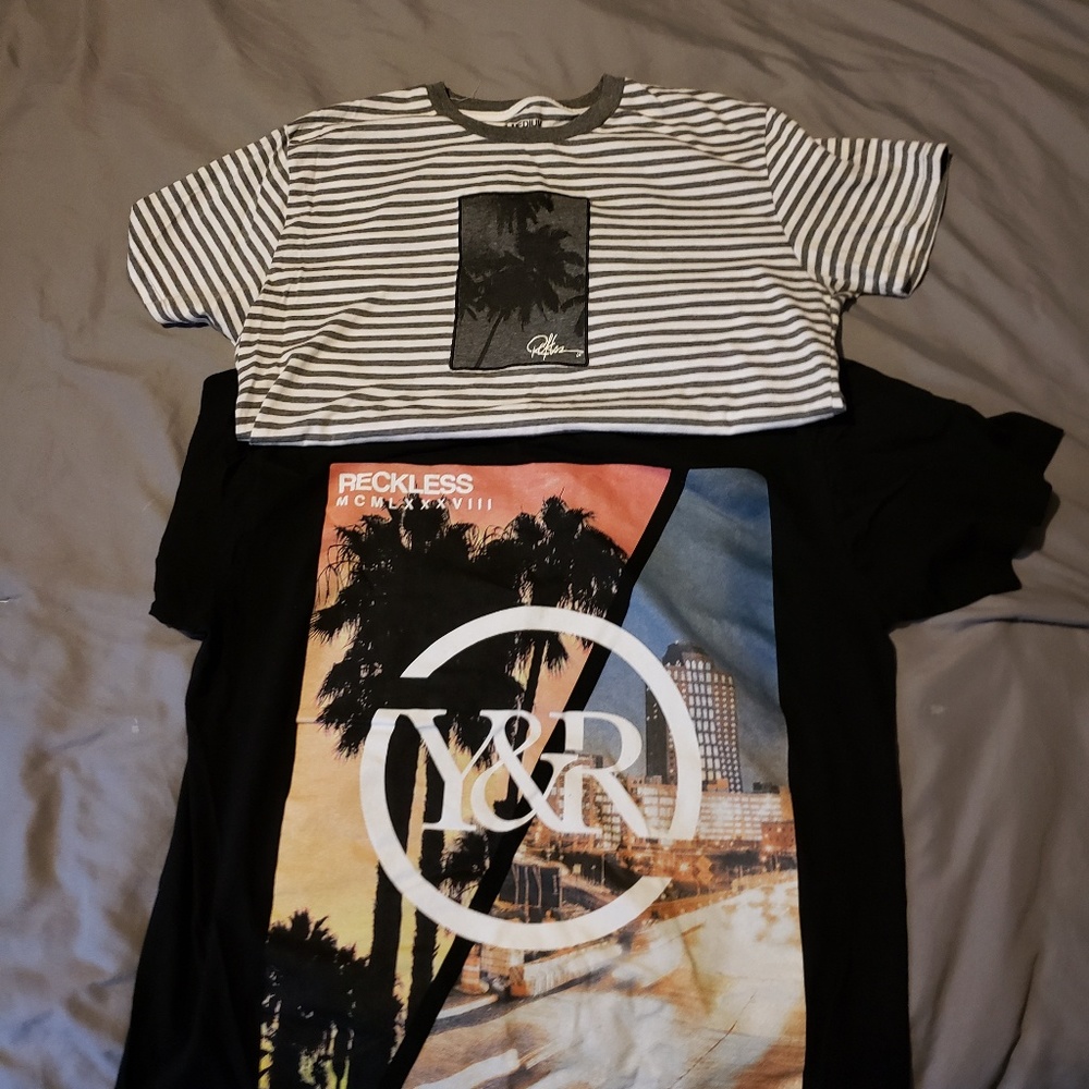 2 young and reckless shirts $25 for the pair